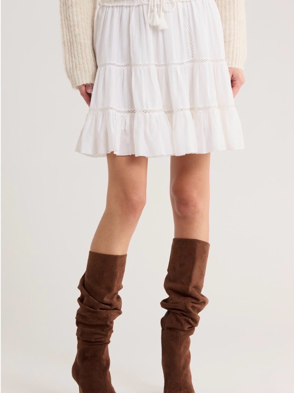 Isabel Marant White Tiered Mini Skirt